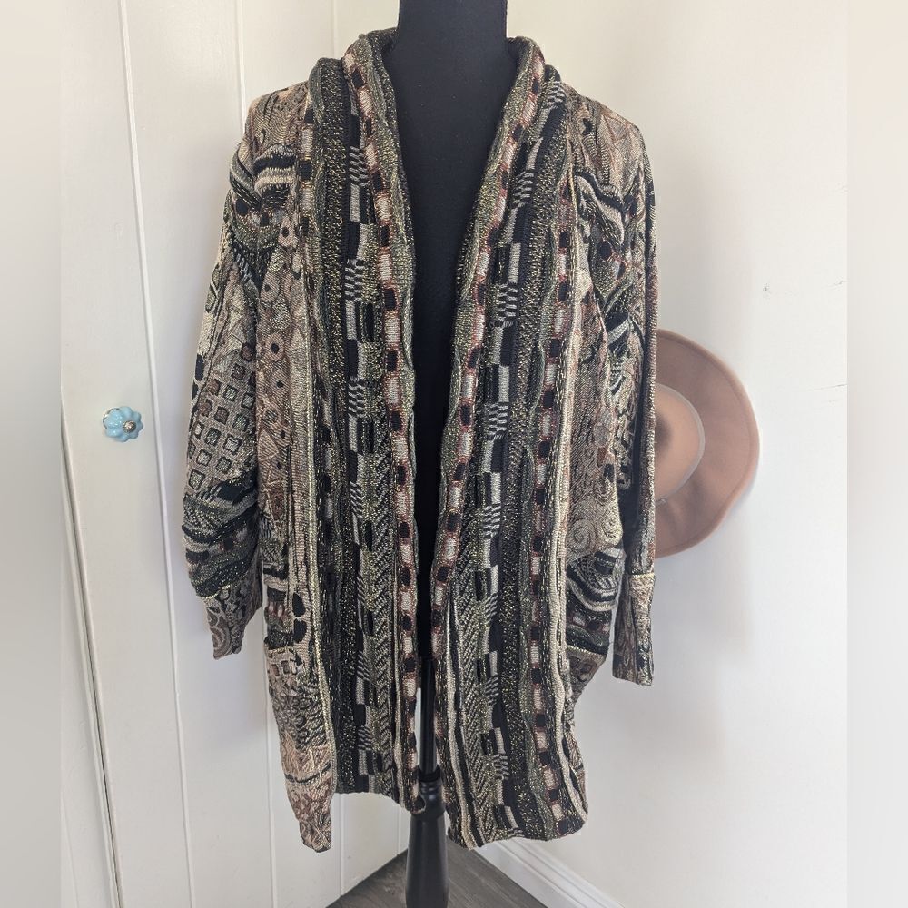 VTG The Icing Sweater Patchwork Metallic Maximalist Rock Boho Whimsigoth Y2K